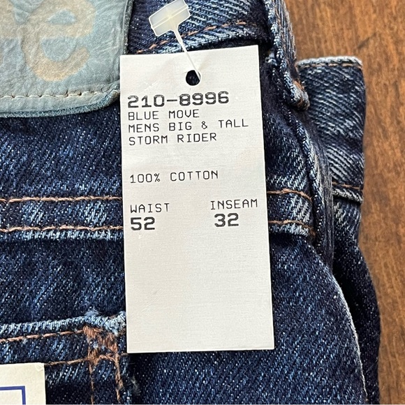 Vintage Lee Stormrider Denim Blue Jeans Big & Tall Mens 52x32 Made In USA NWT - Picture 3 of 9